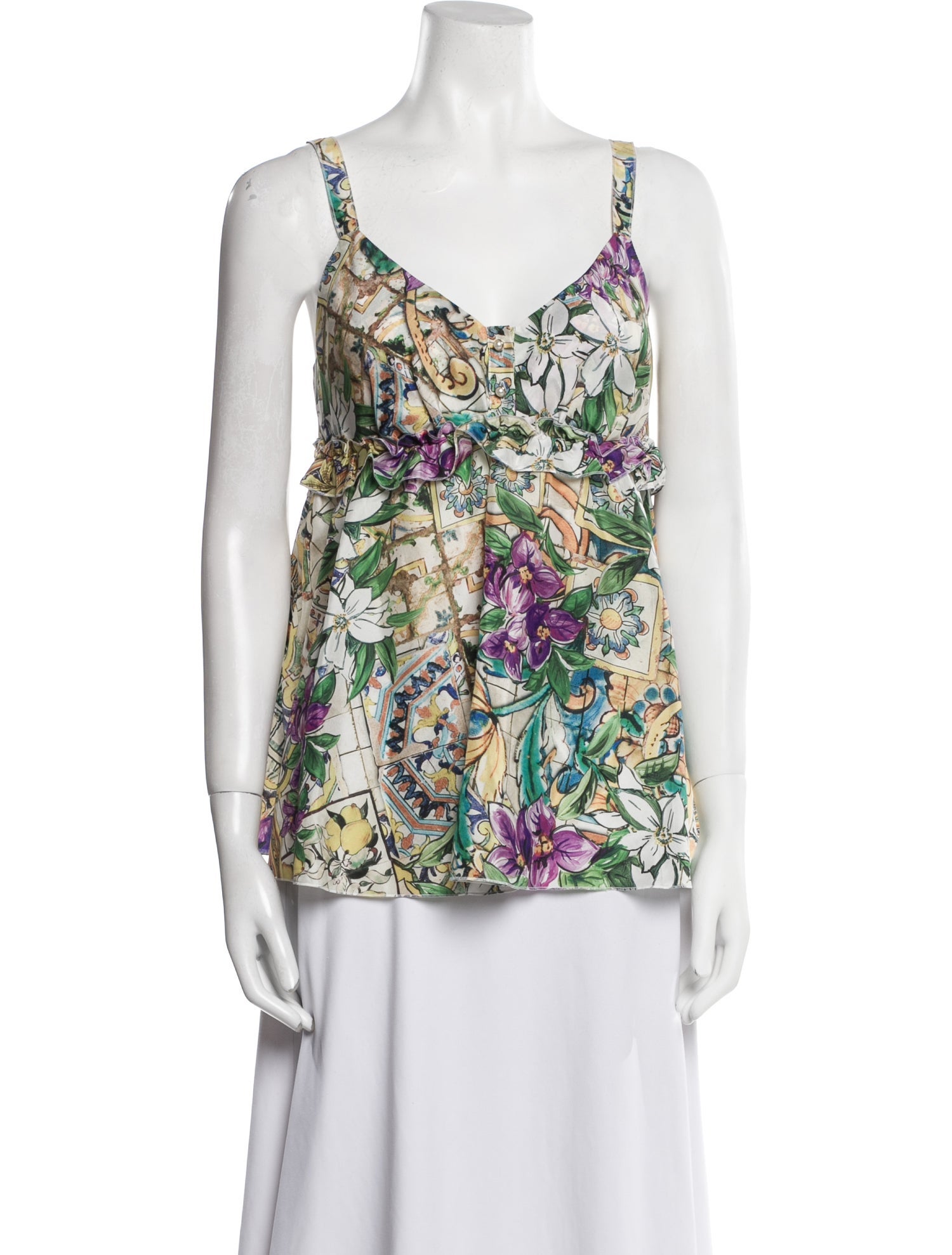Dolce & Gabbana Silk Floral Print Blouse