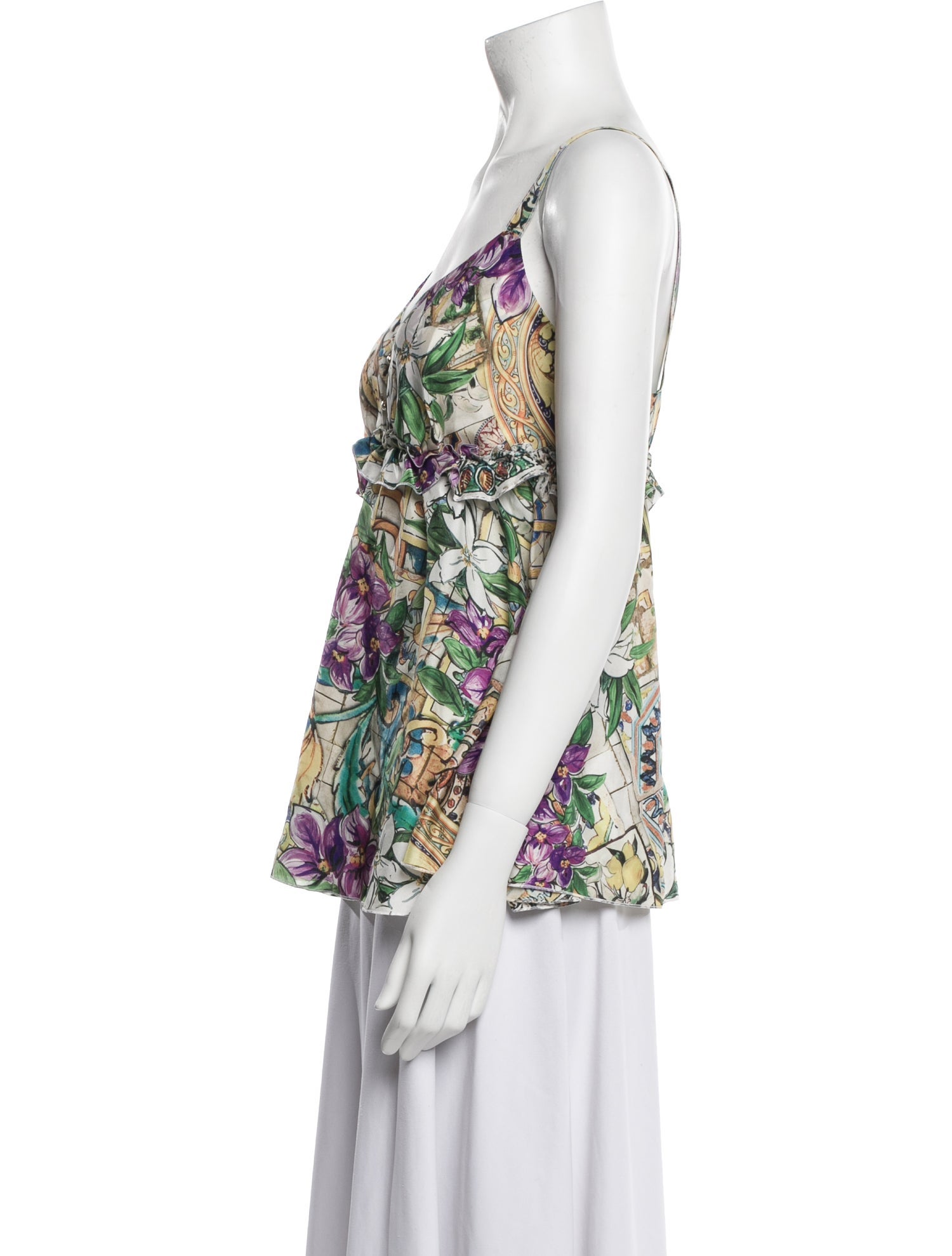 Dolce & Gabbana Silk Floral Print Blouse