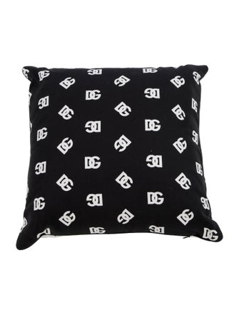 Dolce & Gabbana DG Logo Print Canvas Cushion