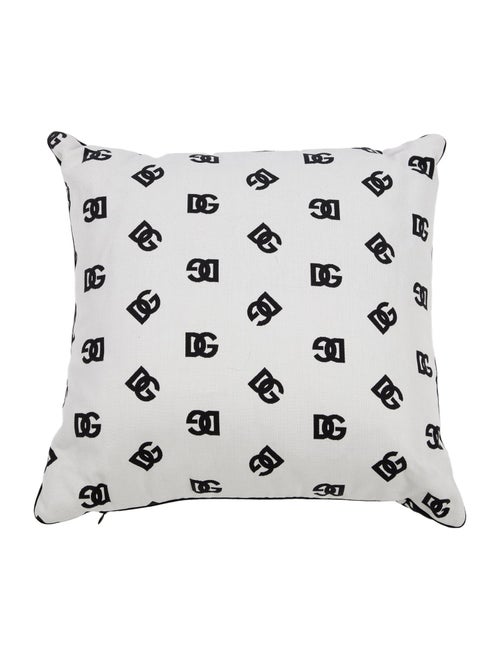 Dolce & Gabbana DG Logo Print Canvas Cushion