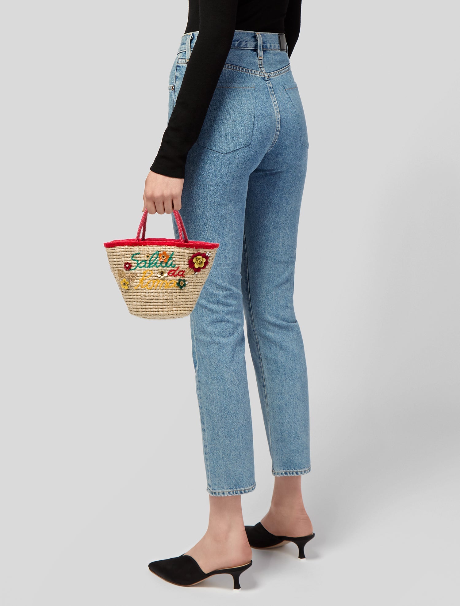 Dolce & Gabbana Straw Top Handle Bag Mini