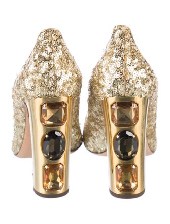 Dolce & Gabbana Sequins Crystal Embellishments Pumps