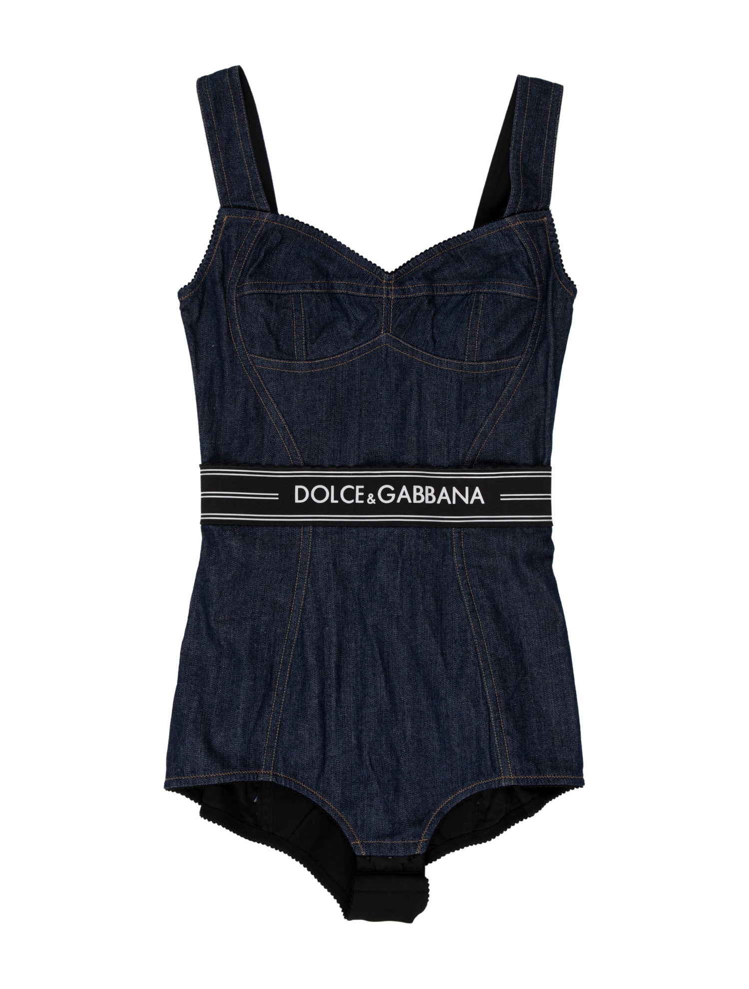 Dolce & Gabbana Graphic Print Square Neckline Bodysuit