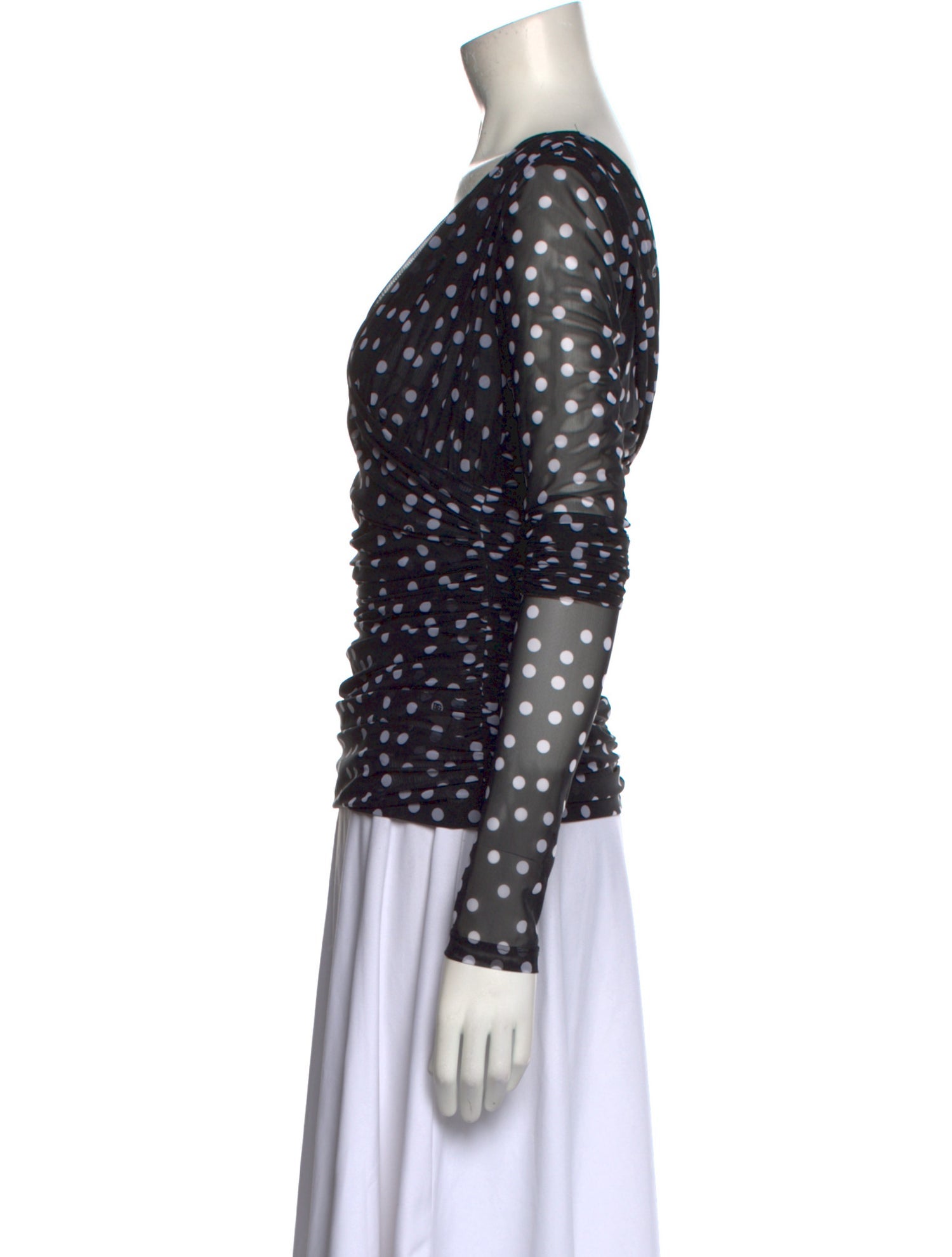 Dolce & Gabbana Polka Dot Print V-Neck Top