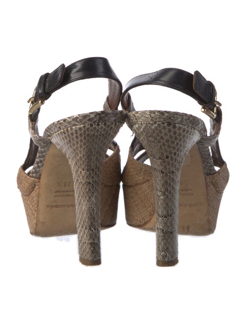 Dolce & Gabbana Raffia Animal Print Slingback Sandals
