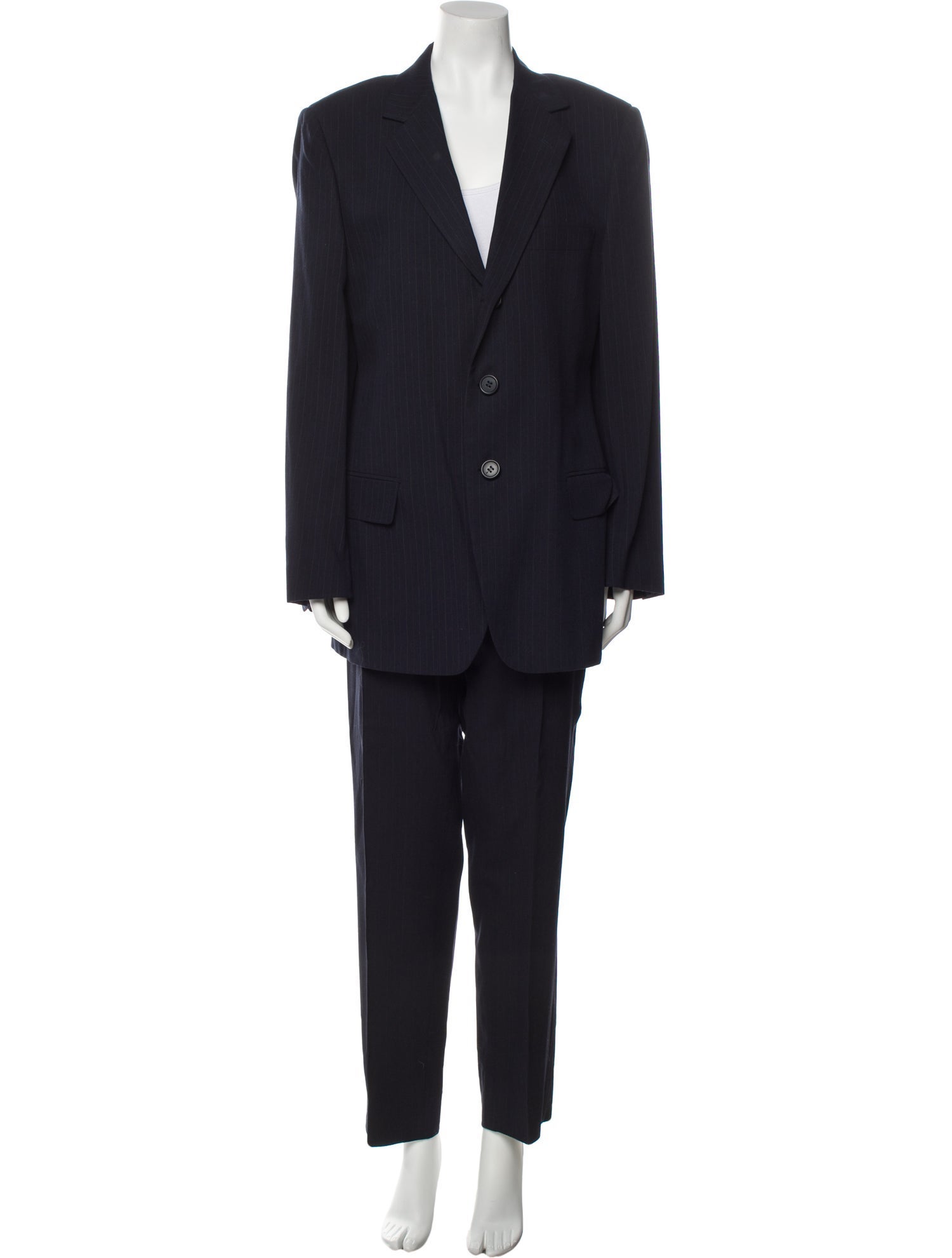 Dolce & Gabbana Striped Leather Trim Embellishment Pantsuit