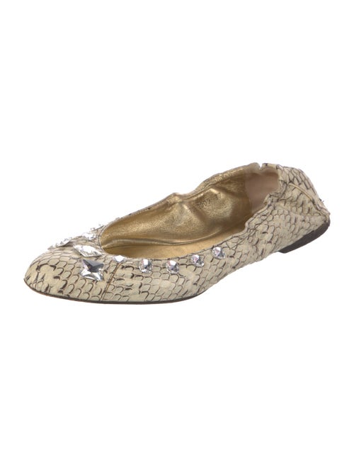 Dolce & Gabbana Snakeskin Animal Print Ballet Flats