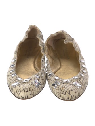 Dolce & Gabbana Snakeskin Animal Print Ballet Flats