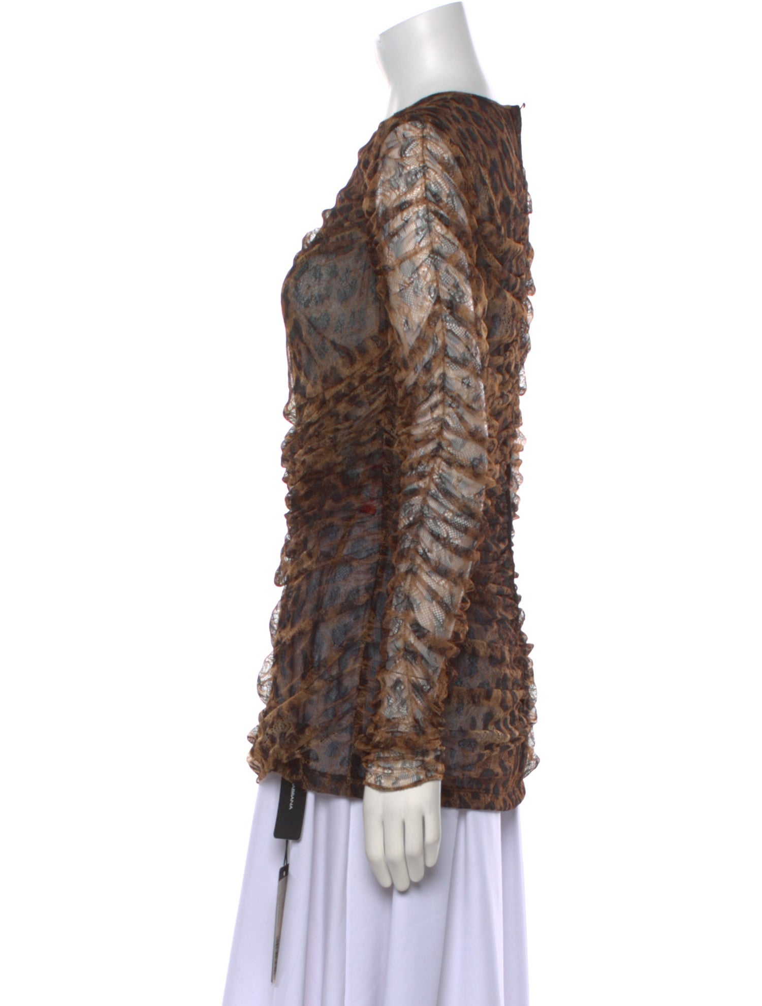 Dolce & Gabbana Animal Print Crew Neck Top