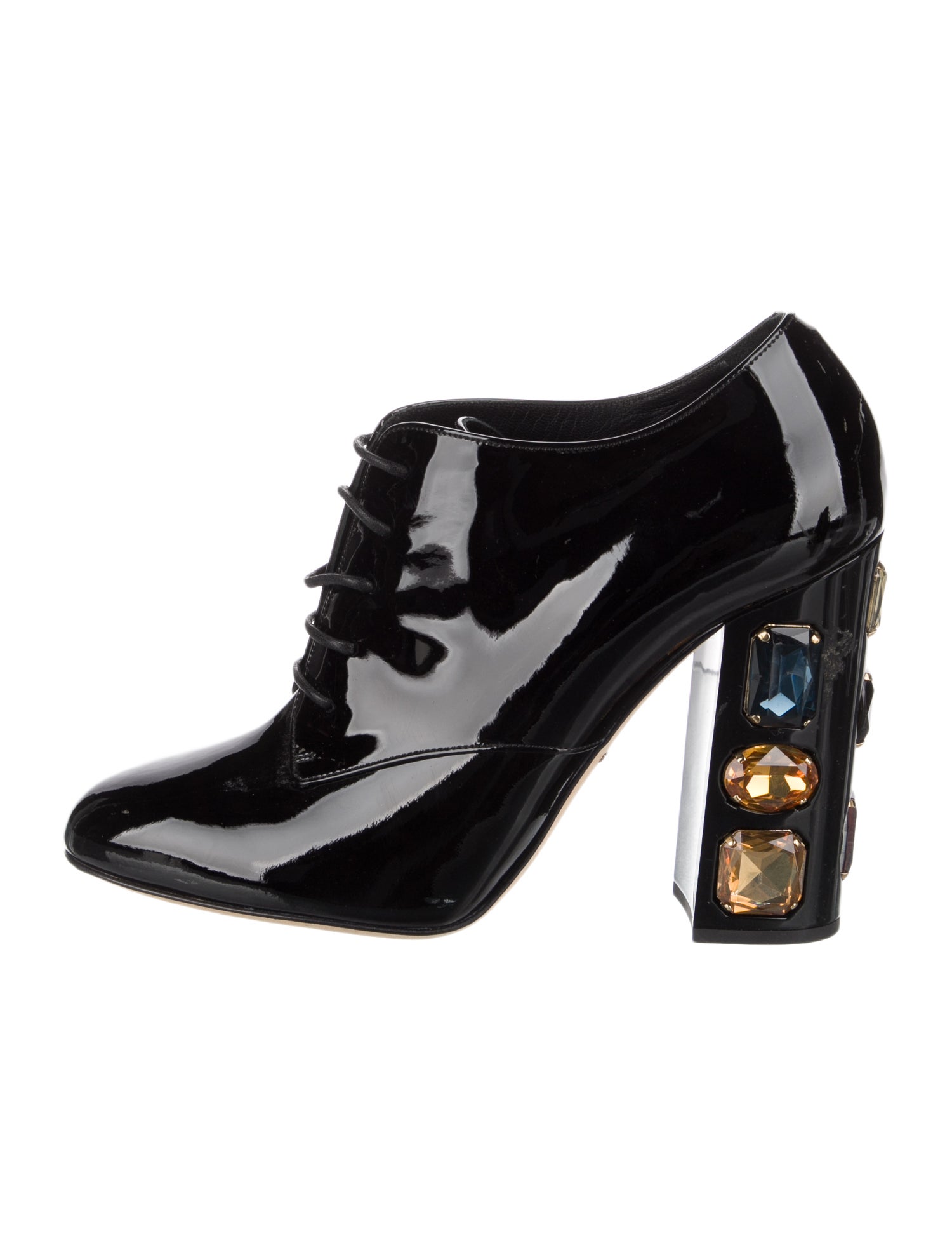 Dolce & Gabbana Patent Leather Crystal Embellishments Pumps