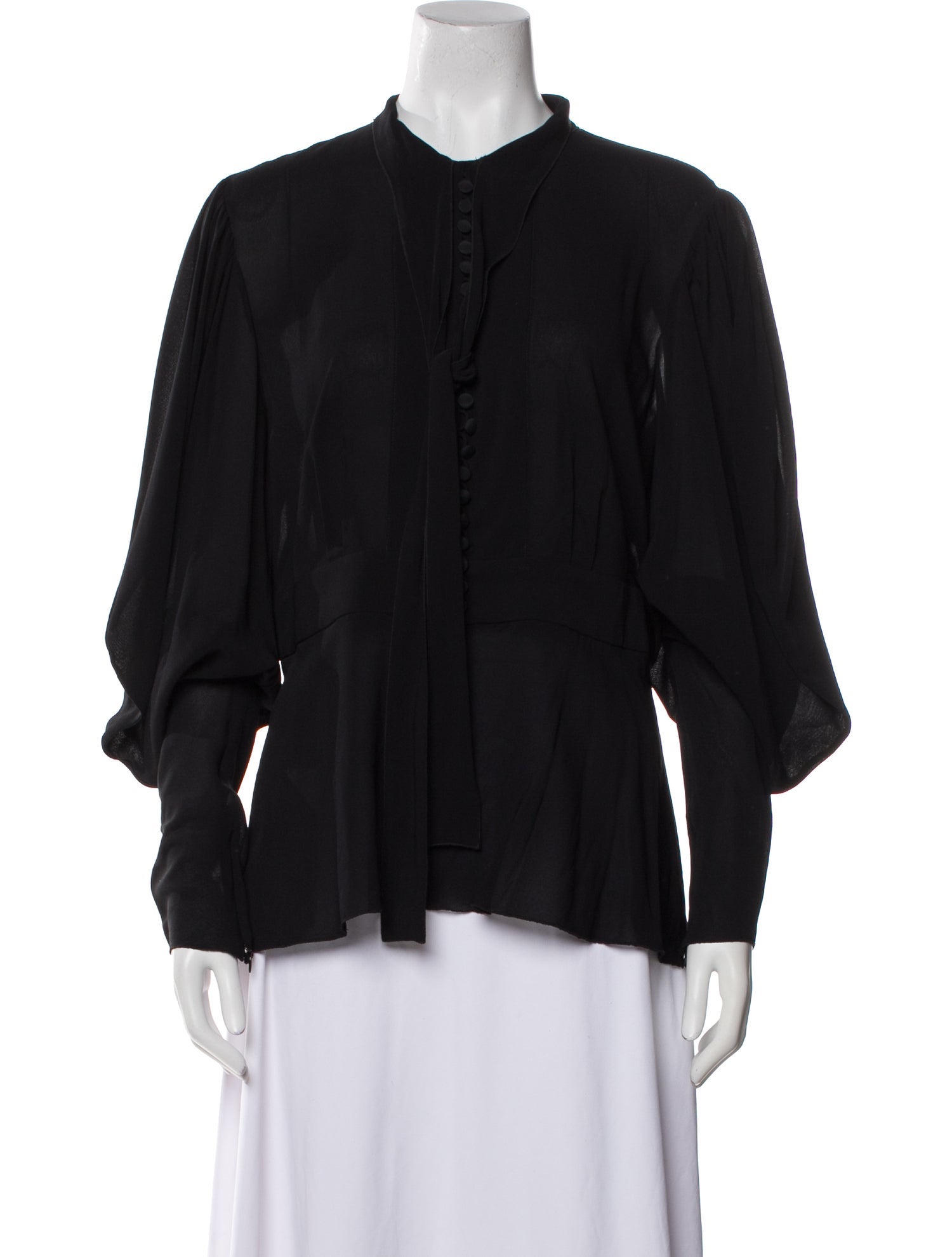 Dolce & Gabbana Mock Neck Long Sleeve Blouse