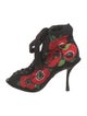 Dolce & Gabbana Satin Floral Print Lace-Up Boots