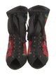 Dolce & Gabbana Satin Floral Print Lace-Up Boots