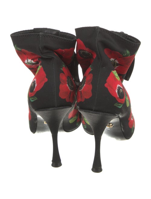Dolce & Gabbana Satin Floral Print Lace-Up Boots