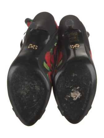 Dolce & Gabbana Satin Floral Print Lace-Up Boots