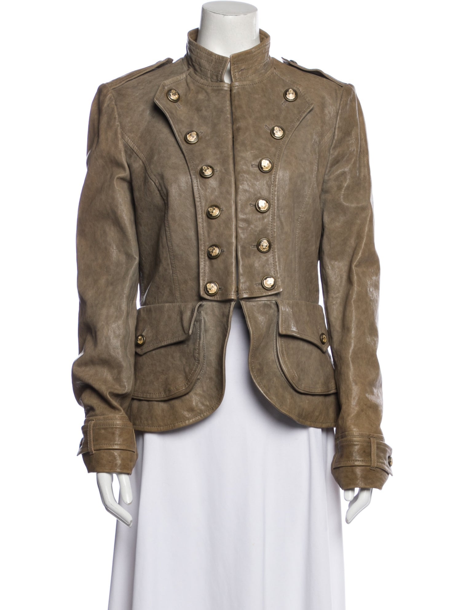 Dolce & Gabbana Leather Utility Jacket