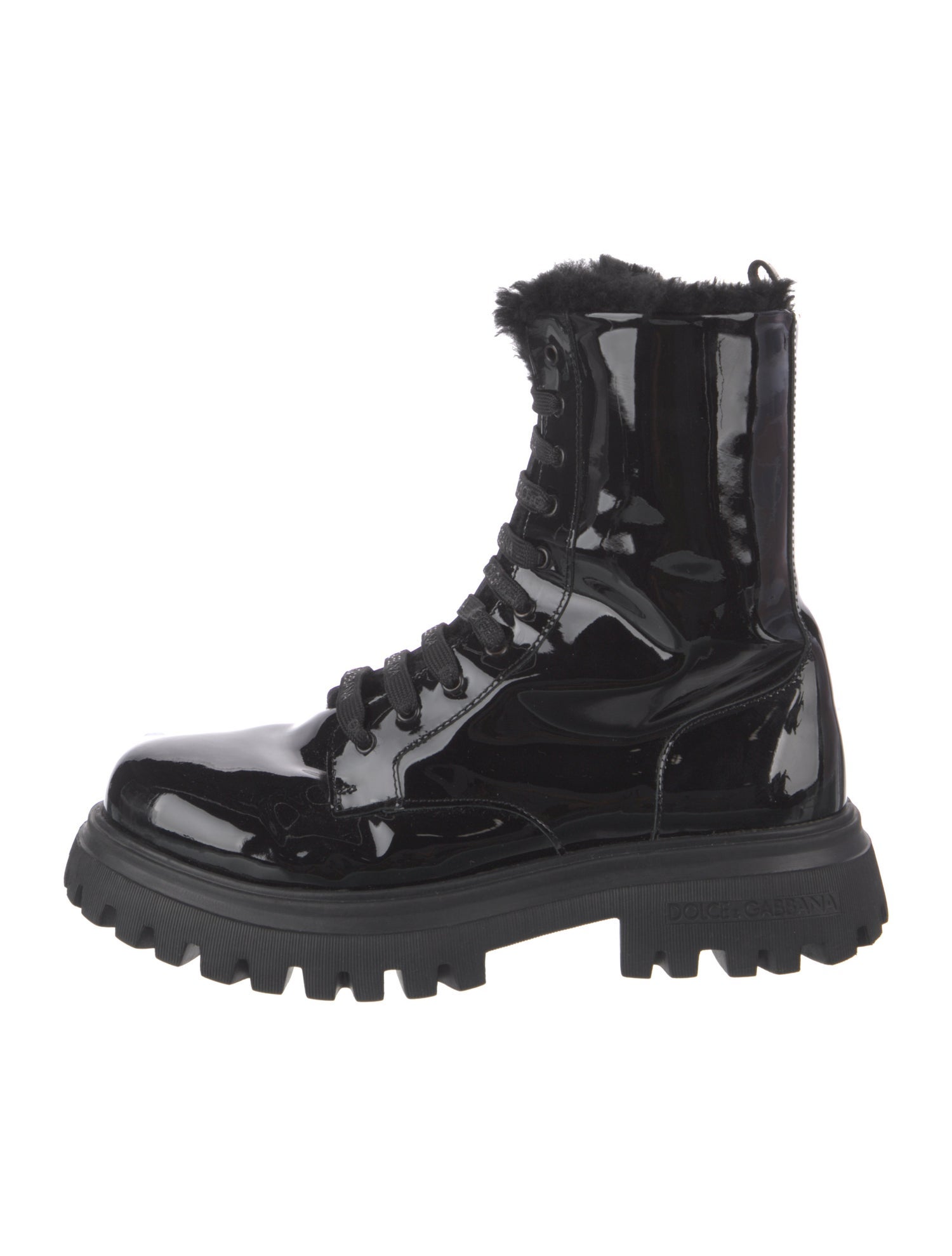 Dolce & Gabbana Patent Leather Combat Boots