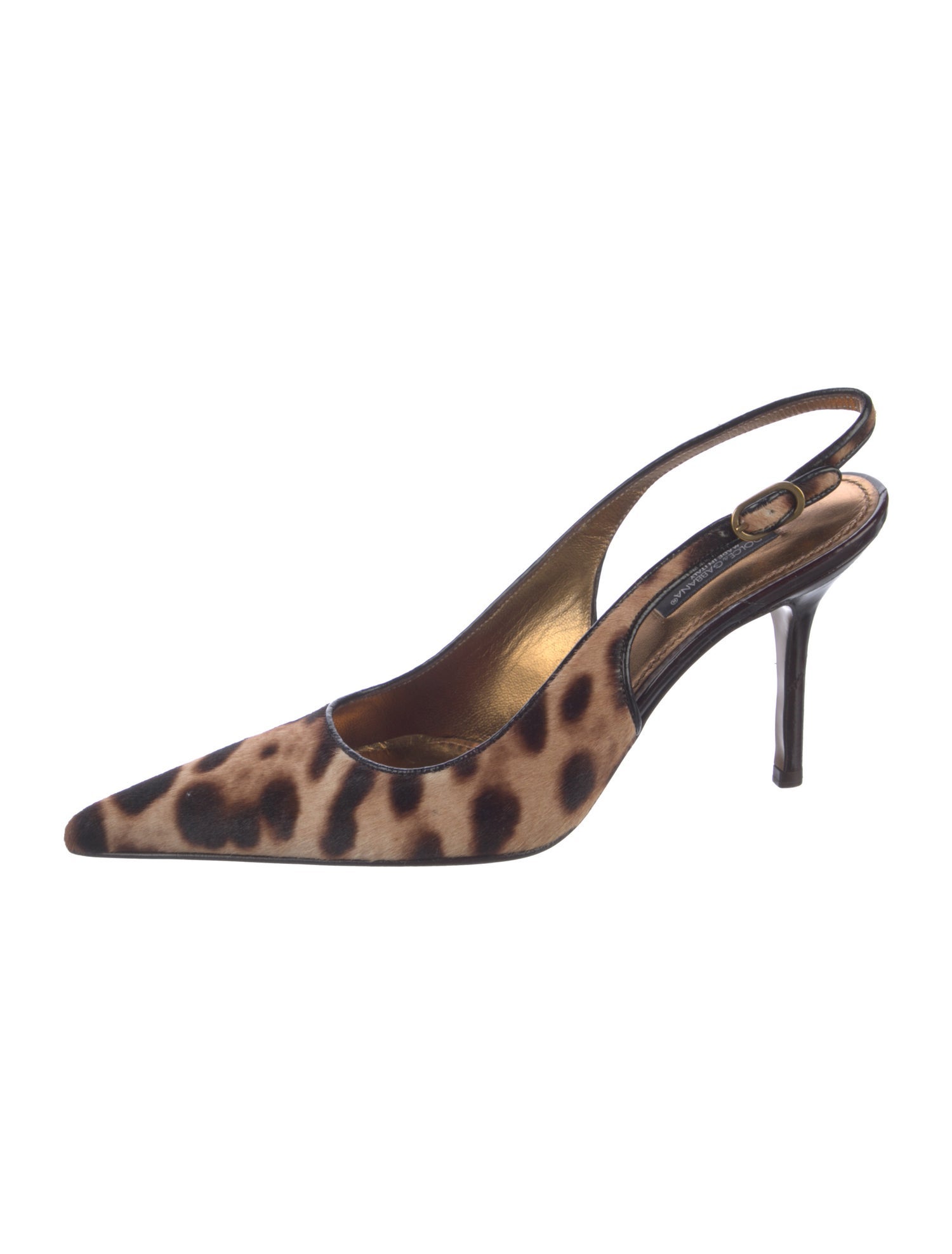Dolce & Gabbana Ponyhair Animal Print Slingback Pumps