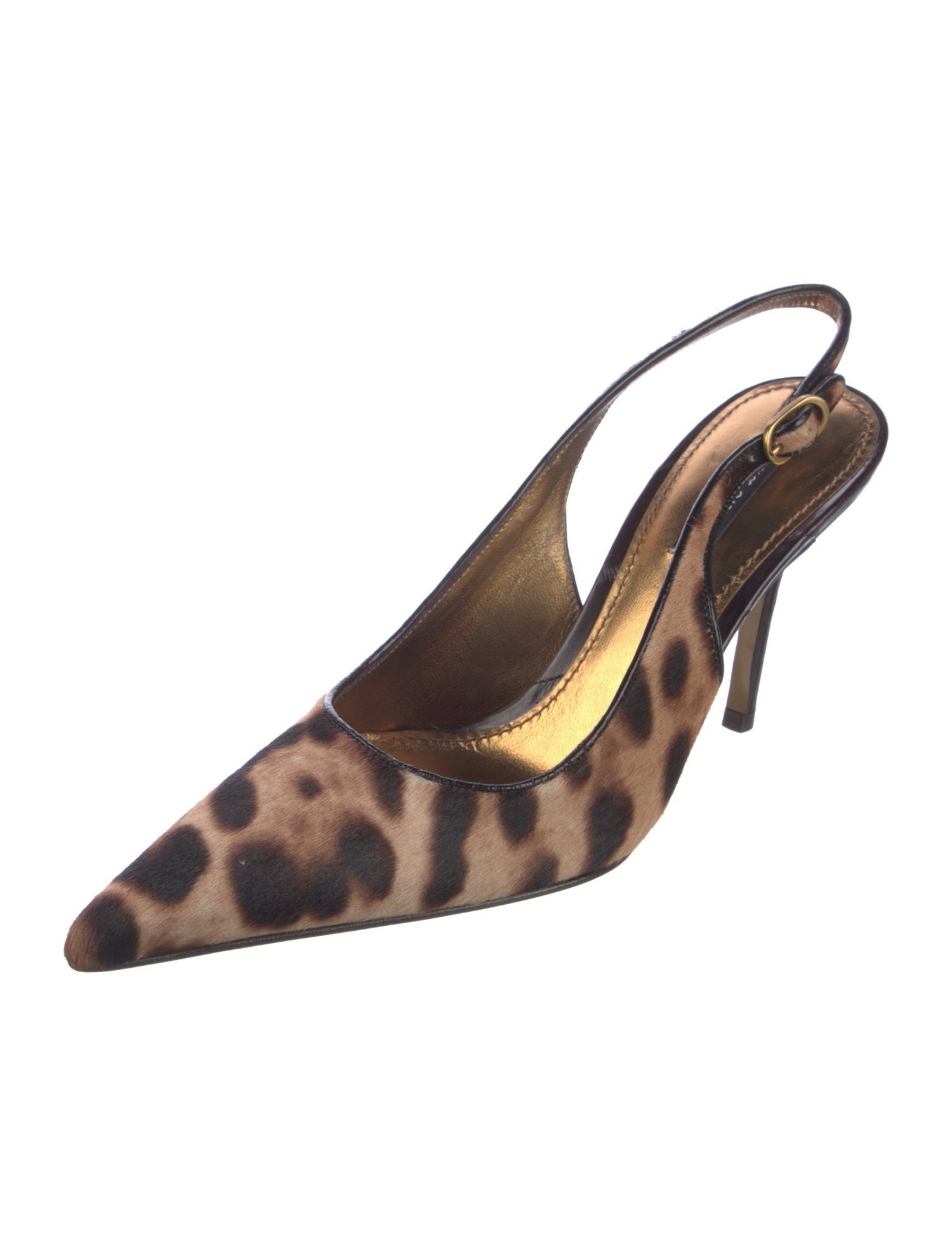 Dolce & Gabbana Ponyhair Animal Print Slingback Pumps