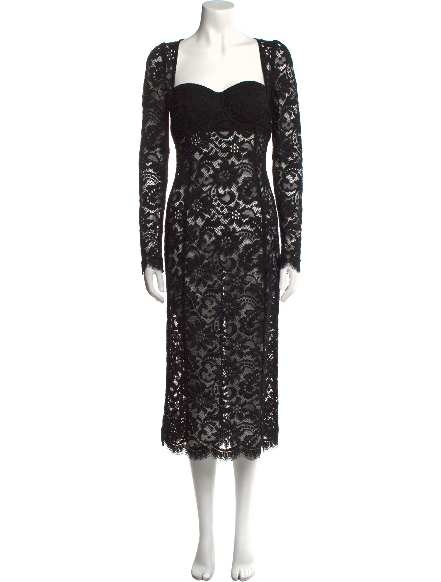 Dolce & Gabbana Lace Pattern Long Dress w/ Tags