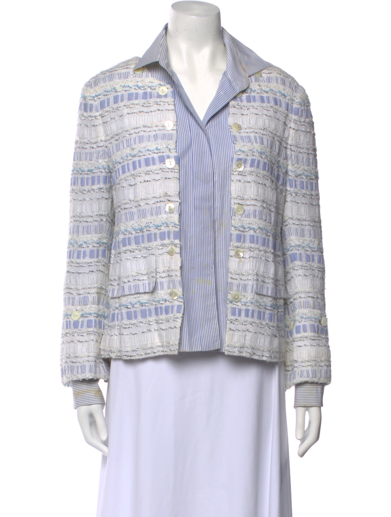 Dolce & Gabbana Striped Long Sleeve Button-Up Top