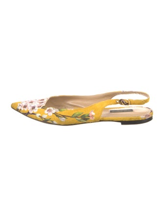 Dolce & Gabbana Canvas Floral Print Slingback Flats