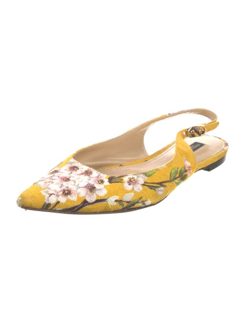 Dolce & Gabbana Canvas Floral Print Slingback Flats