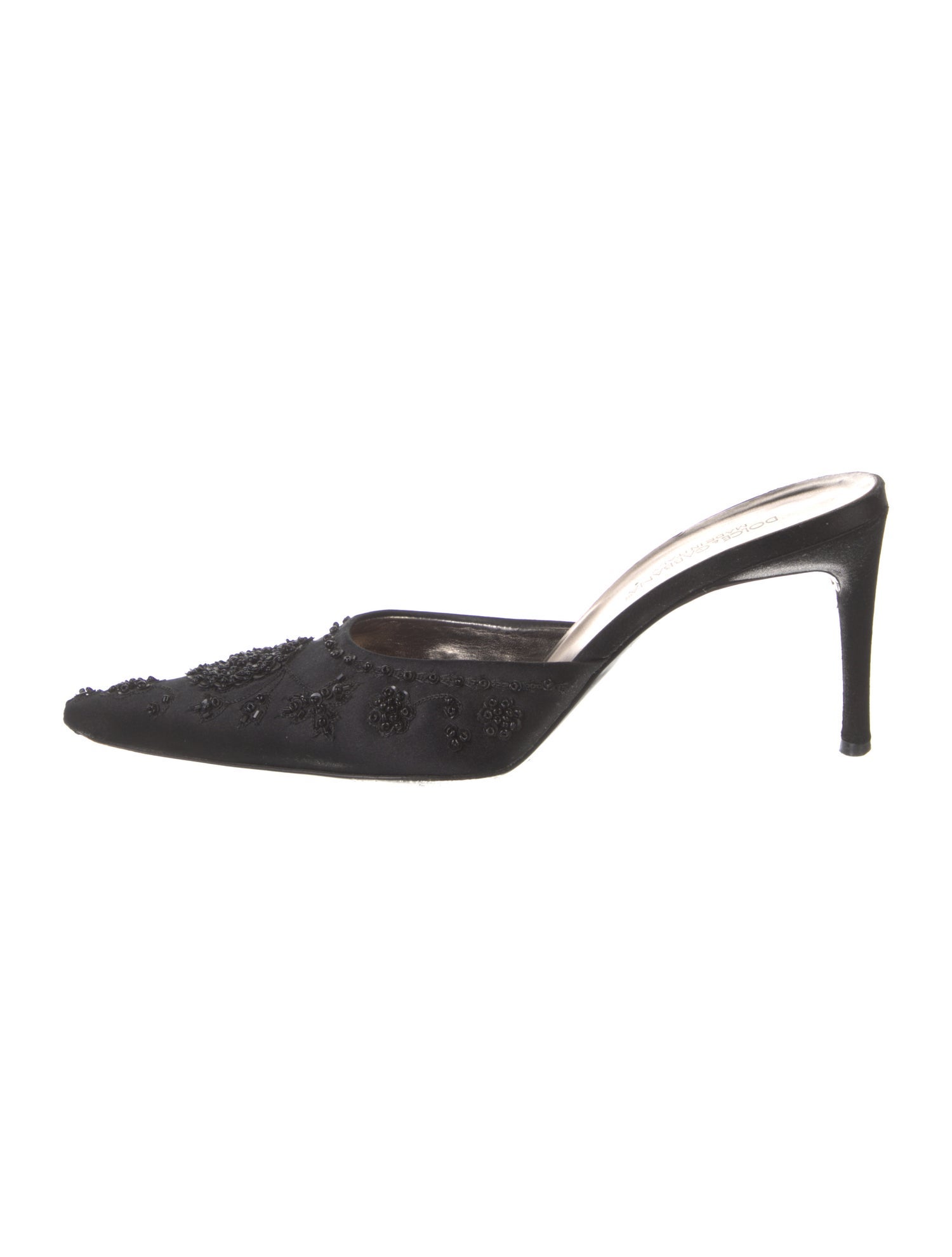 Dolce & Gabbana Velvet Beaded Accents Mules