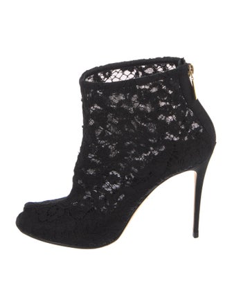 Dolce & Gabbana Lace Lace Pattern Lace-Up Boots