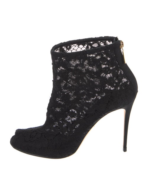 Dolce & Gabbana Lace Lace Pattern Lace-Up Boots