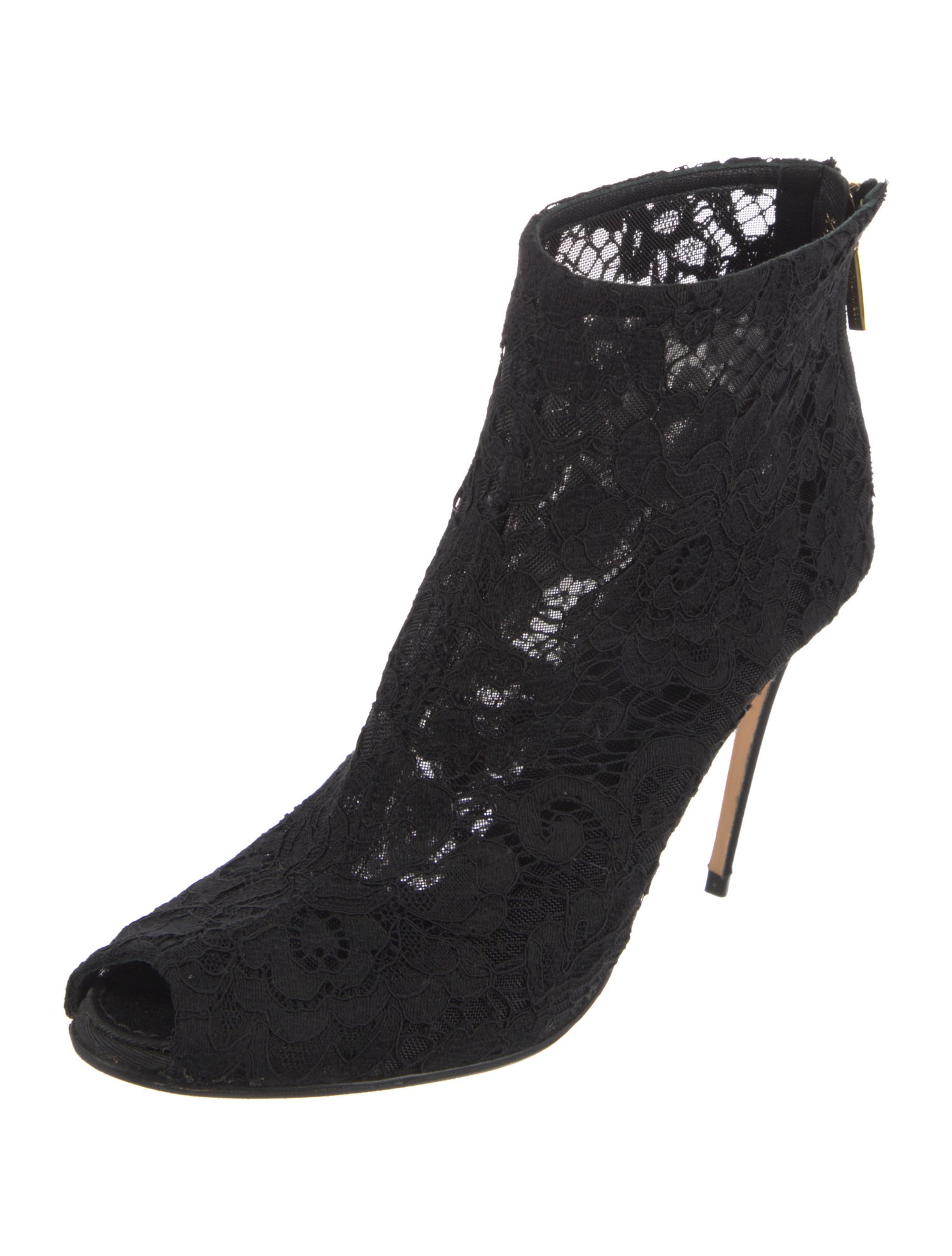 Dolce & Gabbana Lace Lace Pattern Lace-Up Boots