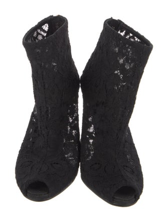 Dolce & Gabbana Lace Lace Pattern Lace-Up Boots