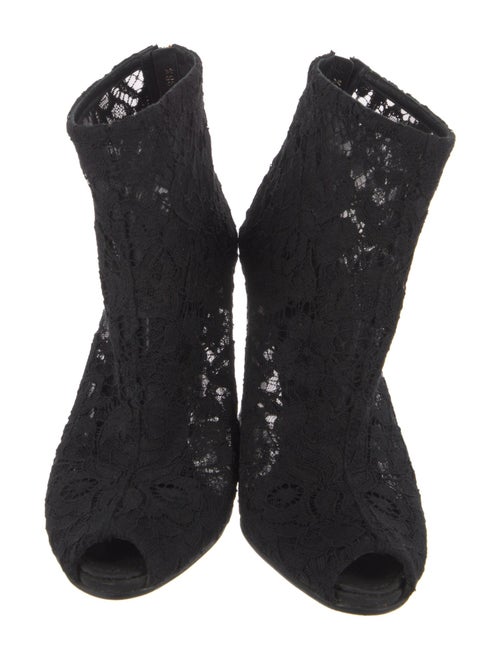 Dolce & Gabbana Lace Lace Pattern Lace-Up Boots