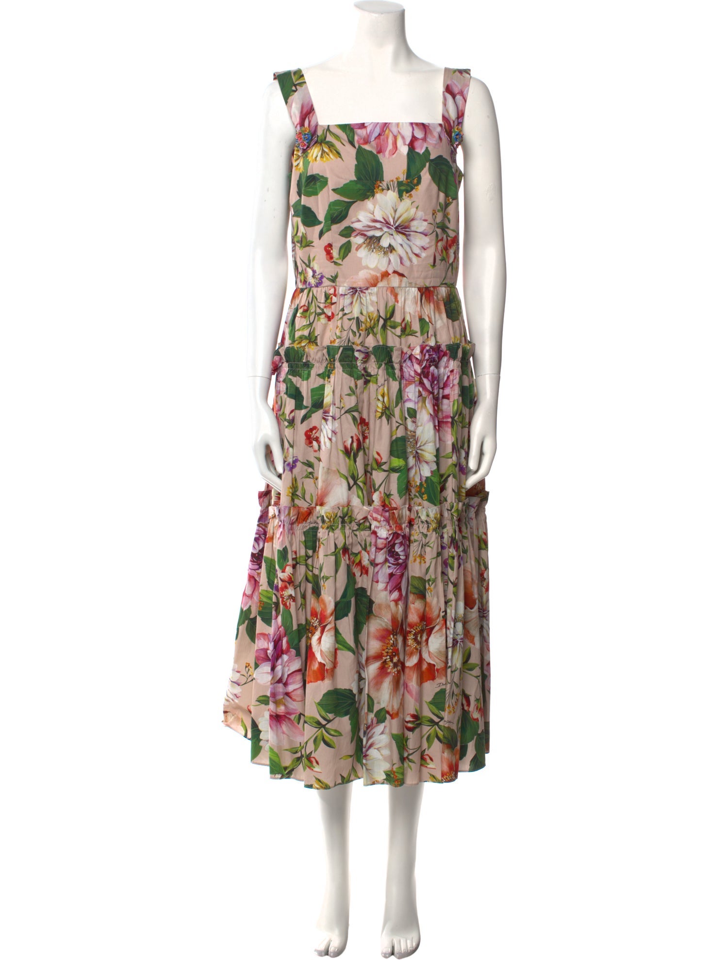 Dolce & Gabbana Floral Print Midi Length Dress