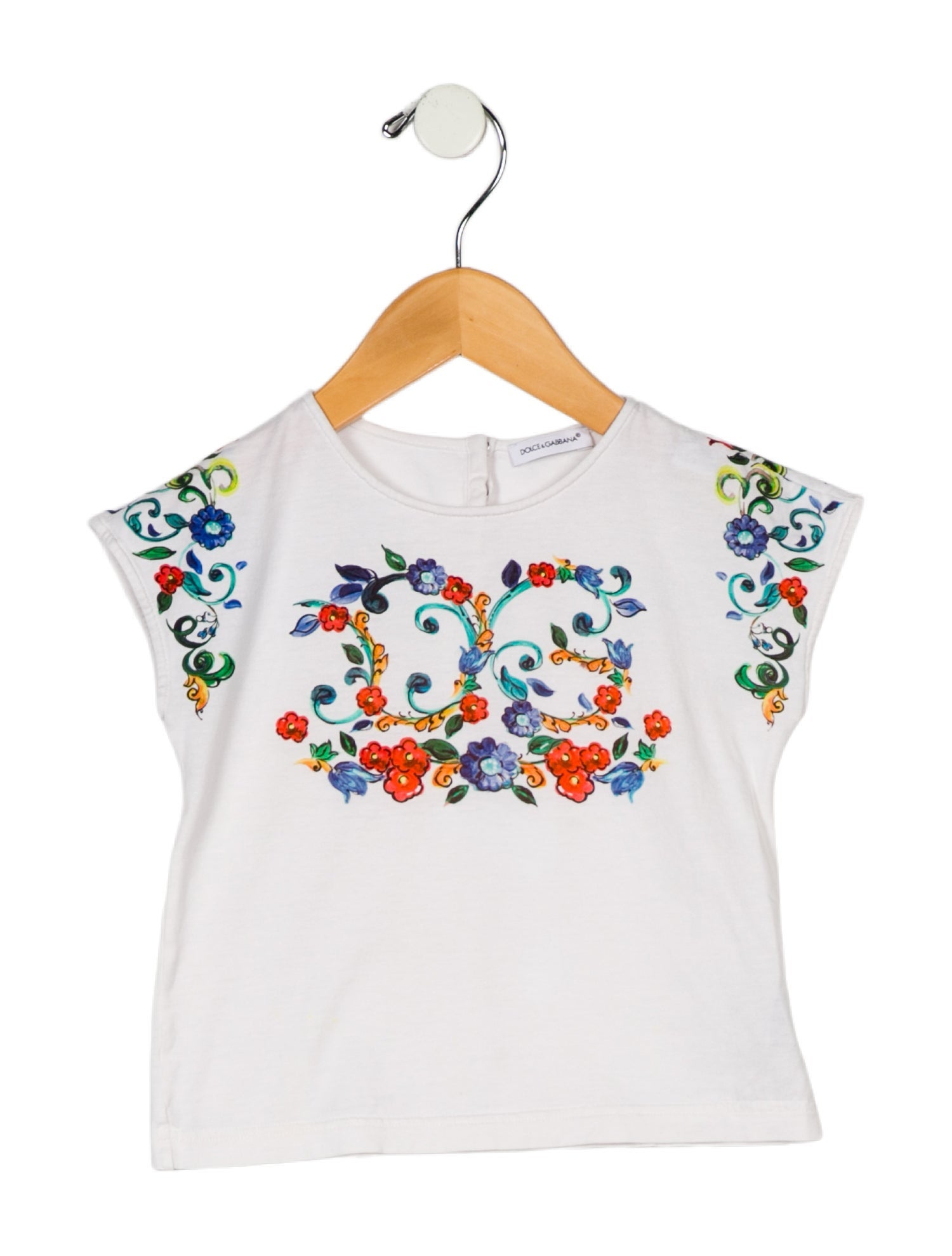 Dolce & Gabbana Toddler Girls' Floral Print Short Sleeve Top
