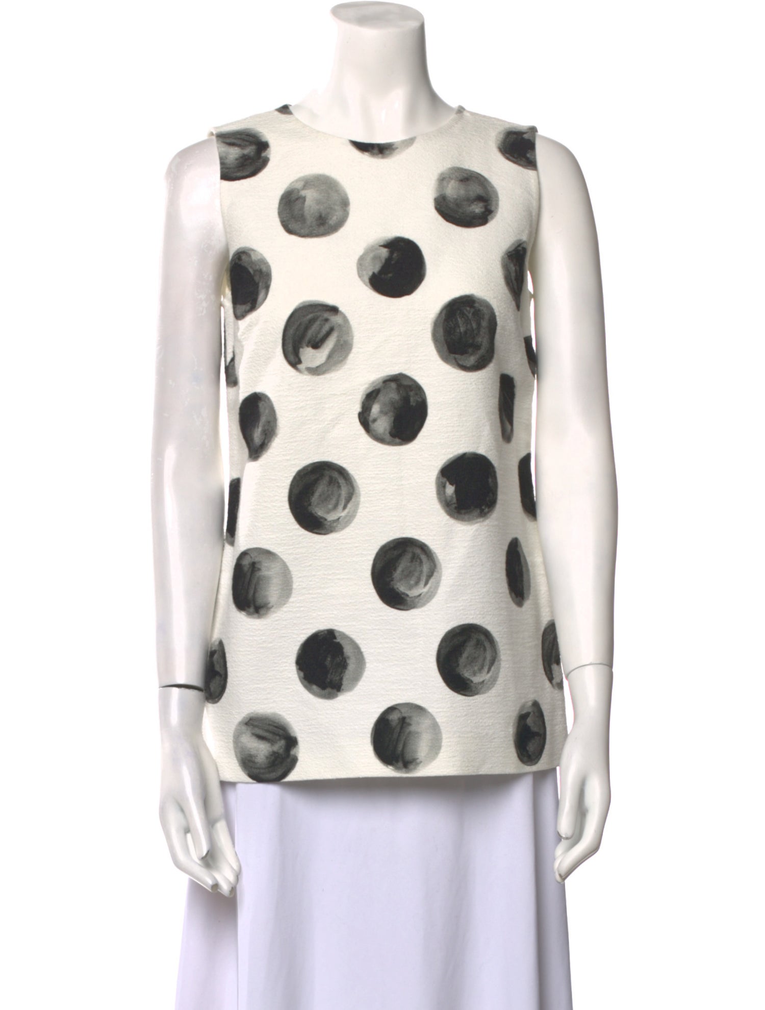 Dolce & Gabbana Polka Dot Print Crew Neck Top w/ Tags