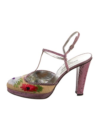 Dolce & Gabbana Printed T-Strap Pumps