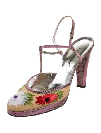 Dolce & Gabbana Printed T-Strap Pumps