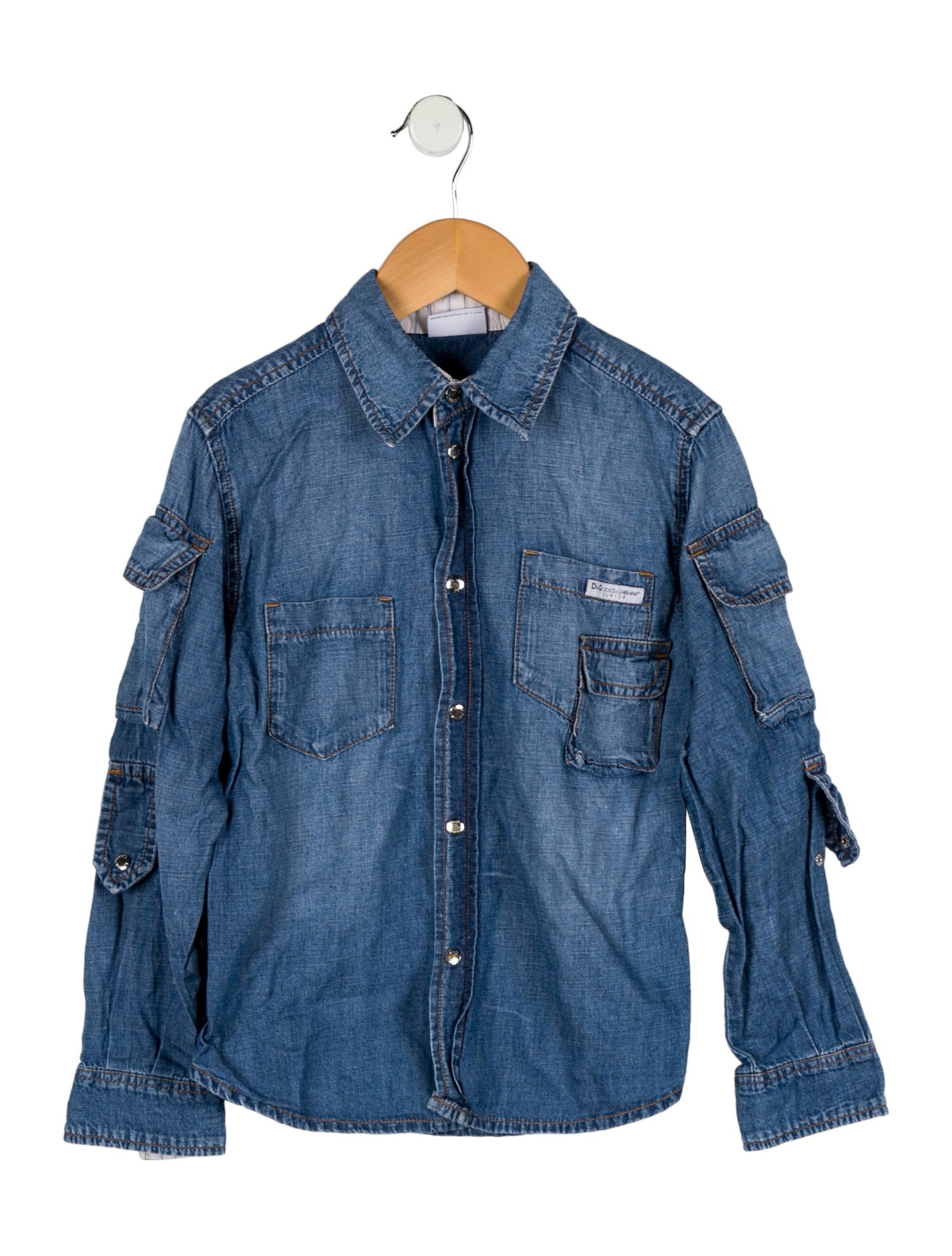 Dolce & Gabbana Girls' Solid Denim Top