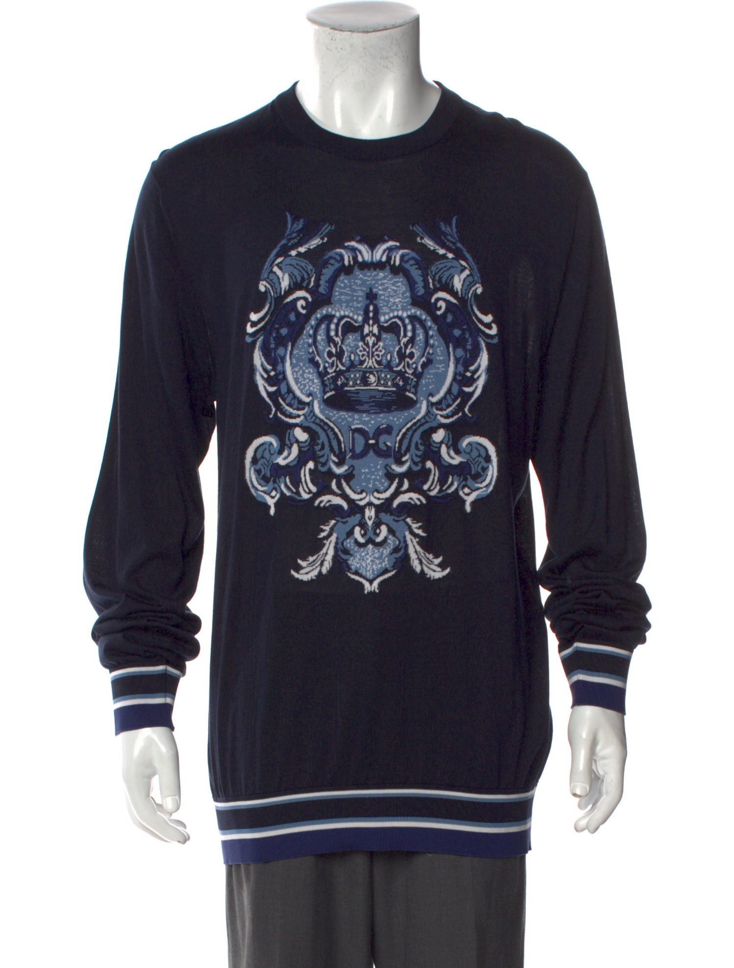 Dolce & Gabbana Silk Graphic Print Pullover