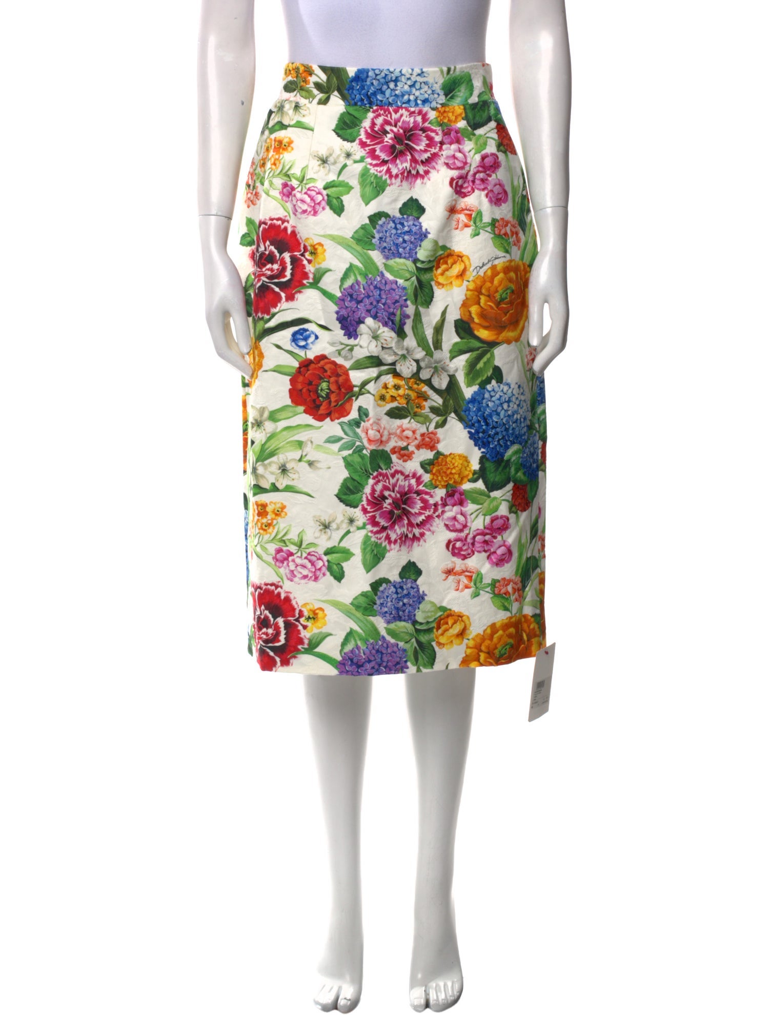 Dolce & Gabbana Floral Print Knee-Length Skirt w/ Tags