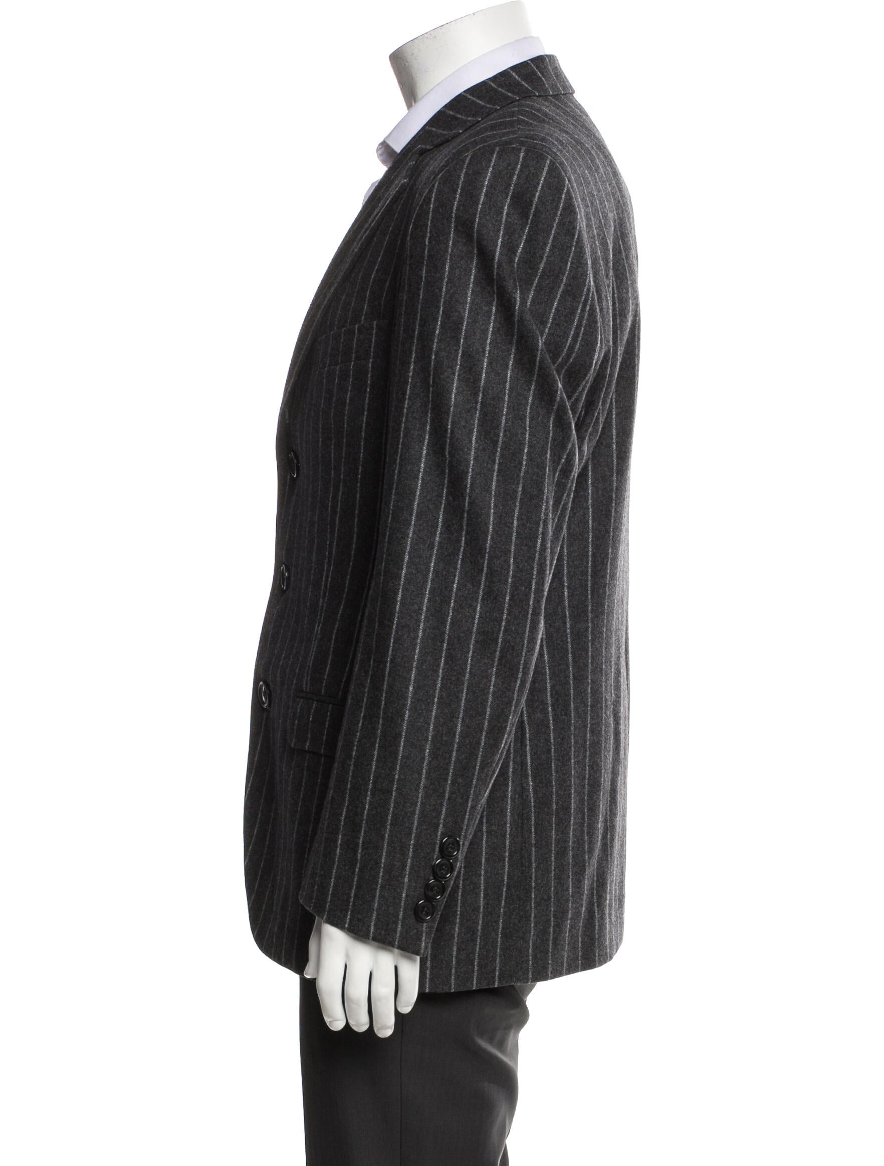Dolce & Gabbana Virgin Wool Striped Peacoat