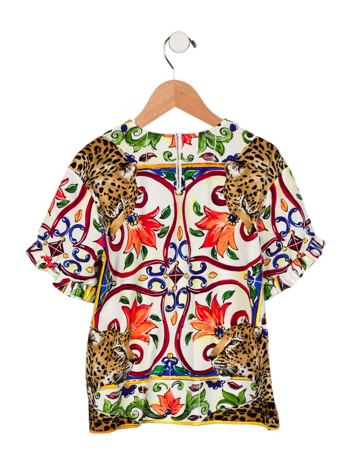 Dolce & Gabbana Girls' Printed Short Sleeve Dress
