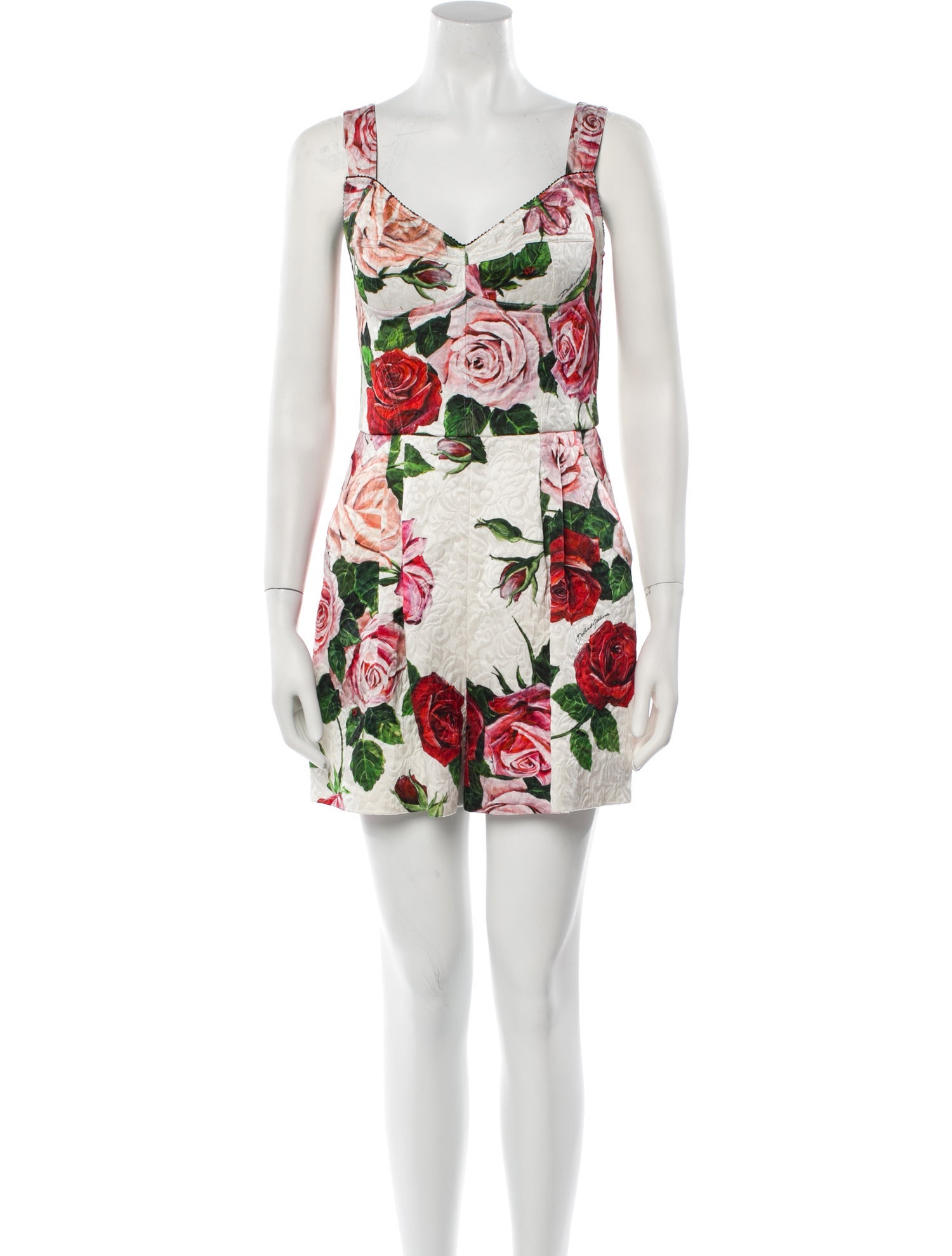 Dolce & Gabbana Printed V-Neck Romper
