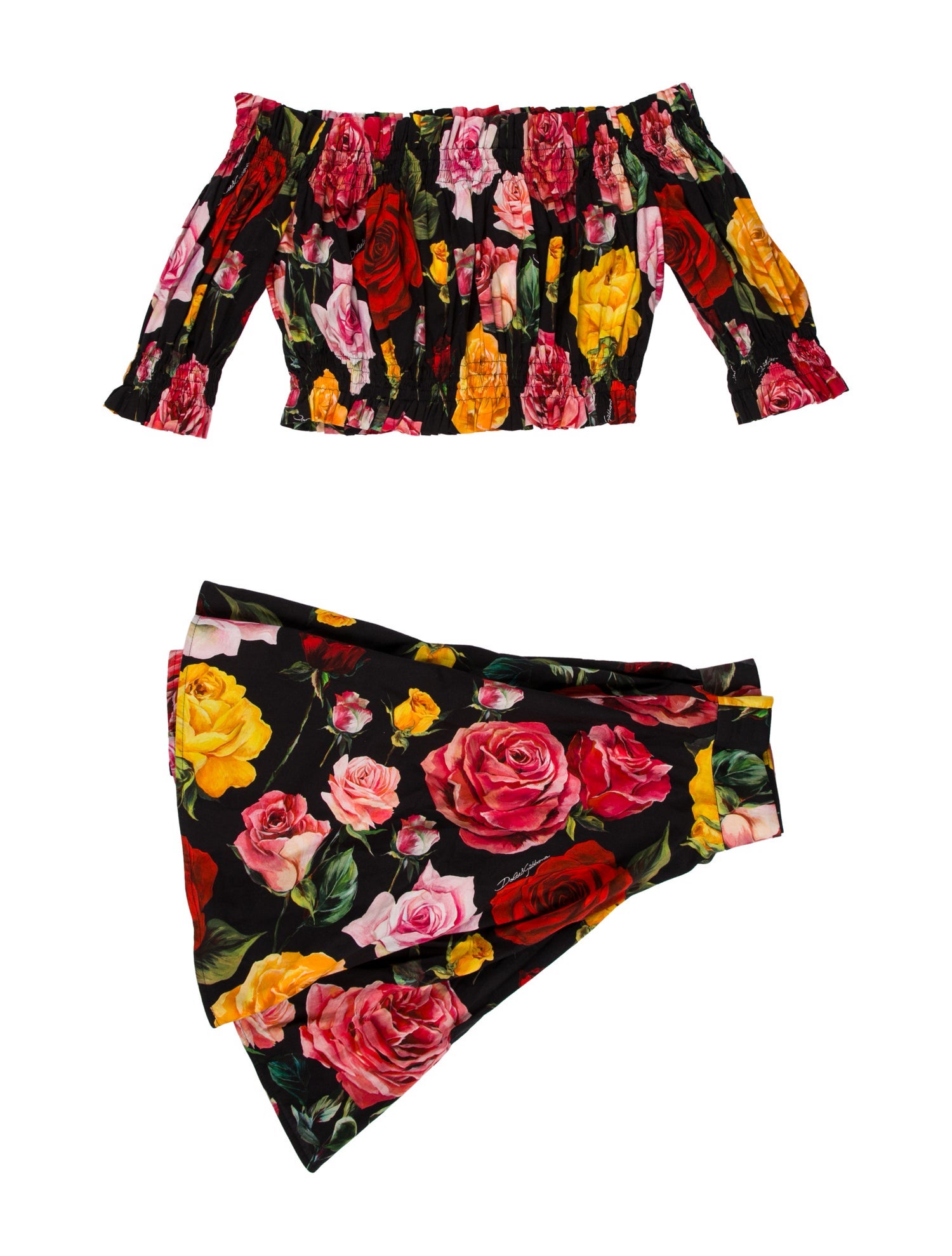 Dolce & Gabbana Printed Ruffle Embellishment Skirt Set