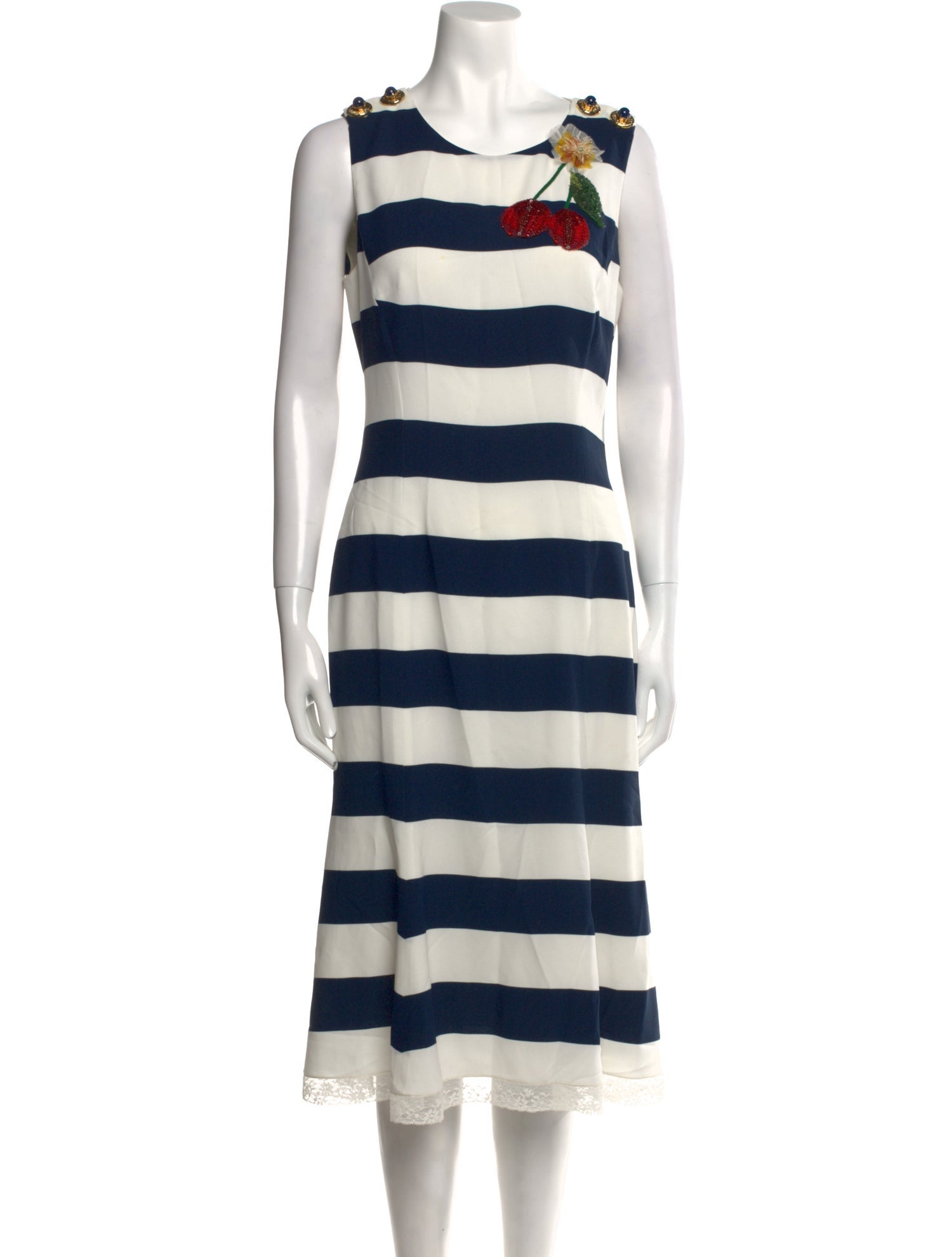 Dolce & Gabbana Striped Midi Length Dress