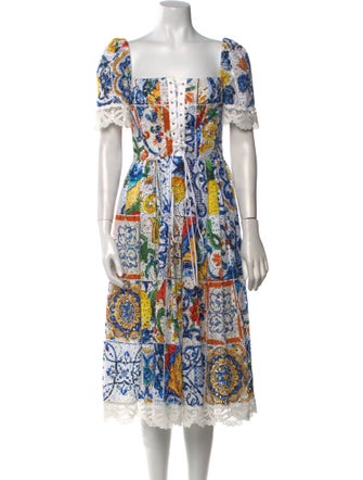 Dolce & Gabbana Printed Midi Length Dress