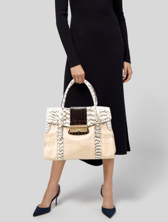 Dolce & Gabbana Raffia Top Handle Bag