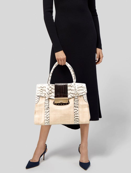 Dolce & Gabbana Raffia Top Handle Bag