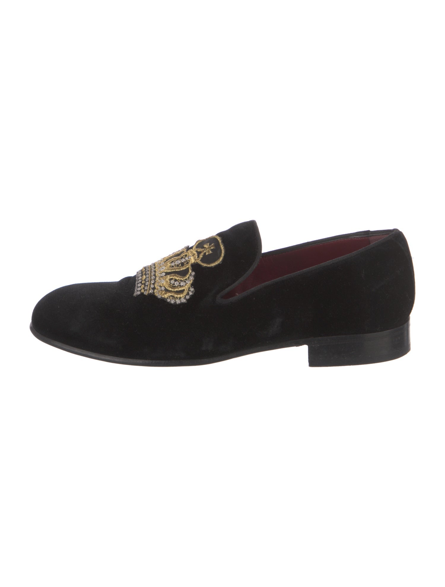 Dolce & Gabbana Velvet Graphic Print Loafers
